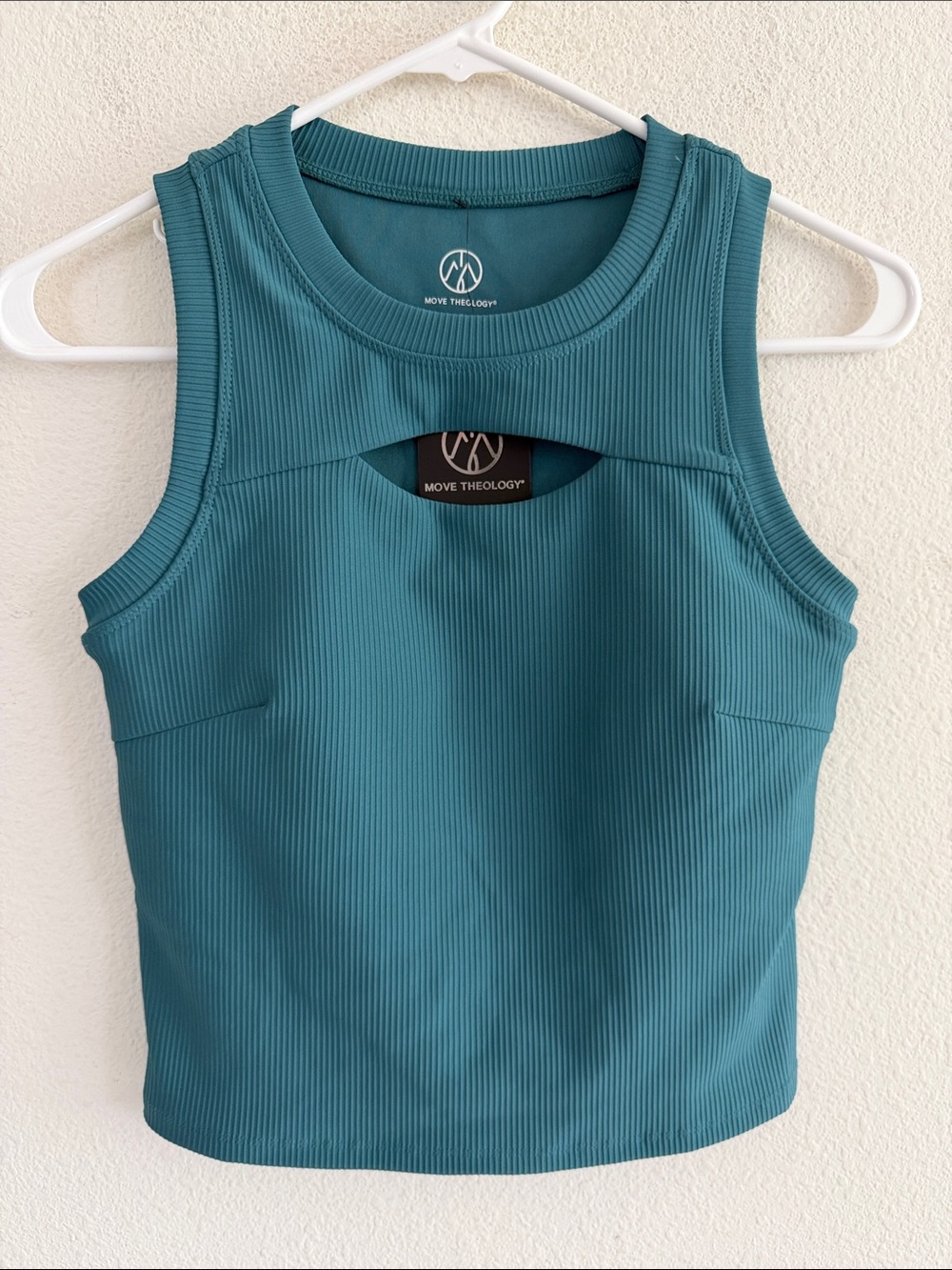 NWT Move Theology Front Cut Out Ribbed Tank